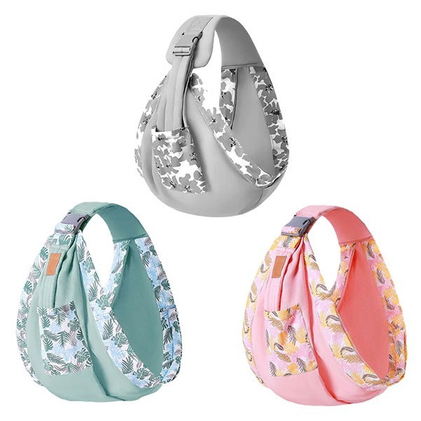 Swing Μάρσιπος Για Μωρά 48x49x38cm Ροζ Με Φύλλα