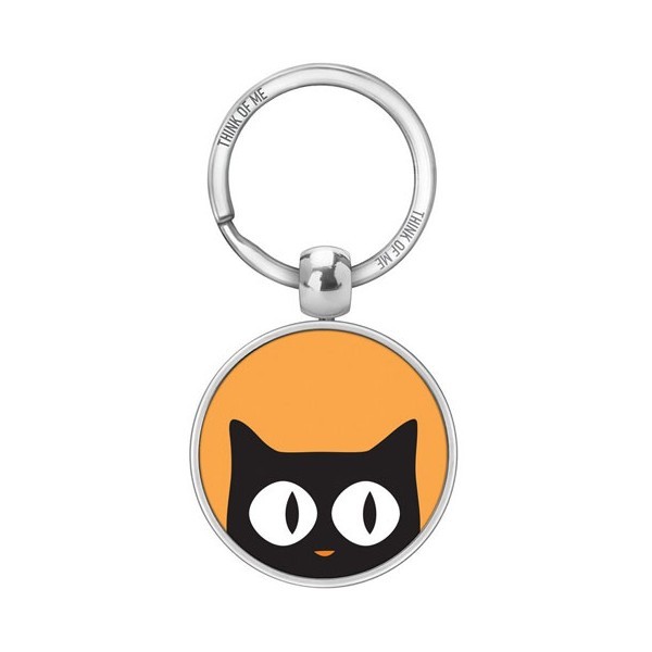 Thinkofme Μπρελόκ 3,6Cm Μαύρη Γάτα Σε Μουσταρδί Φόντο