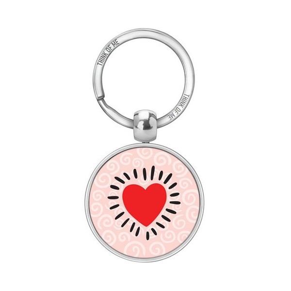 Thinkofme Μπρελόκ 3,6Cm Καρδιά Ροζ Μοτίβο