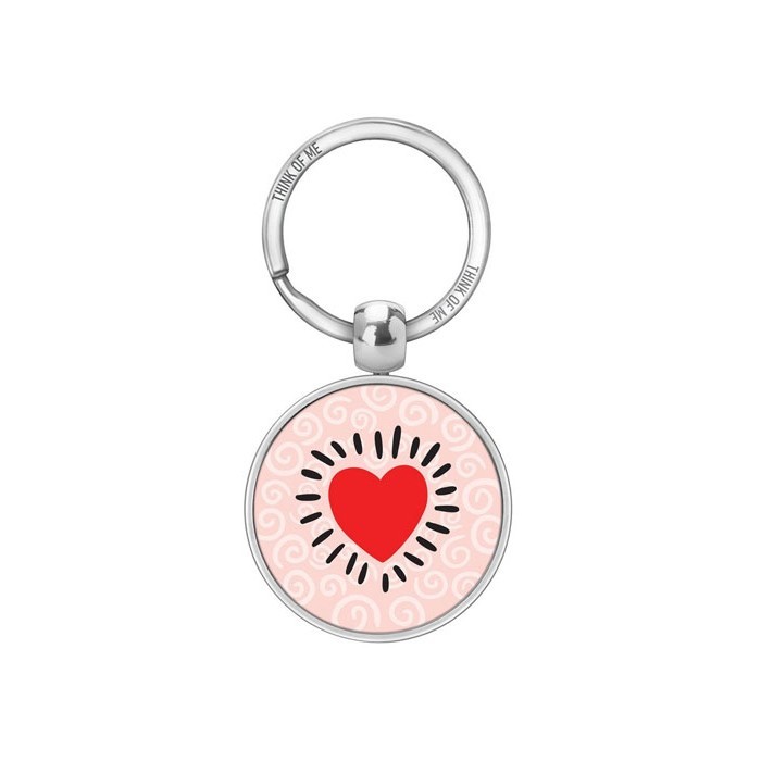 Thinkofme Μπρελόκ 3,6Cm Καρδιά Ροζ Μοτίβο
