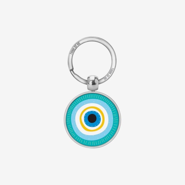 THINKOFME Μπρελόκ 3,6cm Γούρι Μάτι Τιρκουάζ Κίτρινο