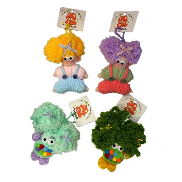 Dolls Μπρελόκ Υφασμάτινες Φυγούρες Τιρκουάζ Μαλλιά