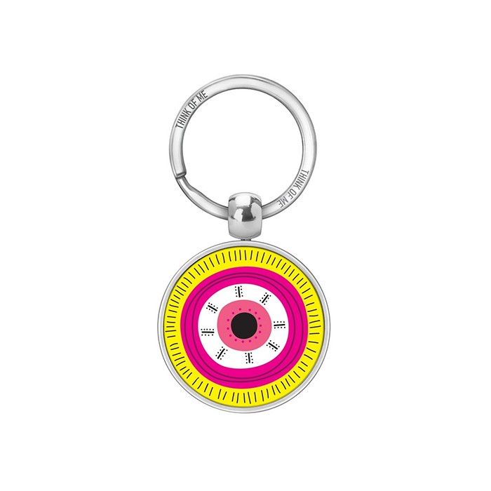 THINKOFME Μπρελόκ 3,6cm Γούρι Μάτι Κίτρινο-Ματζέντα
