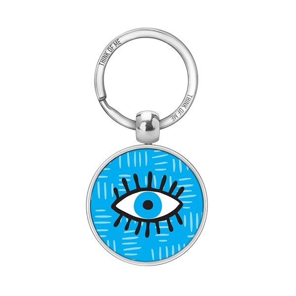 THINKOFME Μπρελόκ 3,6cm Γούρι Μάτι Μπλε-Βλεφαρίδες
