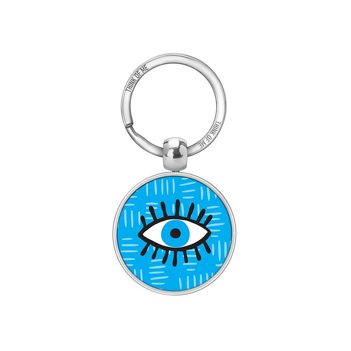 THINKOFME Μπρελόκ 3,6cm Γούρι Μάτι Μπλε-Βλεφαρίδες