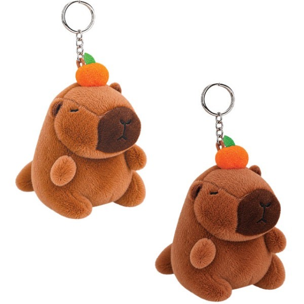 Capybara Hugs Λούτρινο Μπρελόκ Καπιμπάρα 15cm Καφέ Ανοιχτό