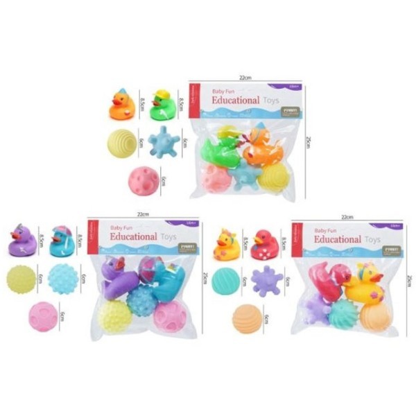 Ducks Παιχνίδι Μπάνιου Παπάκια Με Ήχο 5τμχ 22x25x6cm Μπλε Μωβ