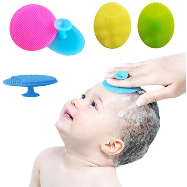 Shampoo Βούρτσα Σιλικόνης Μπάνιου για Παιδικό Κεφαλάκι Γαλάζιο