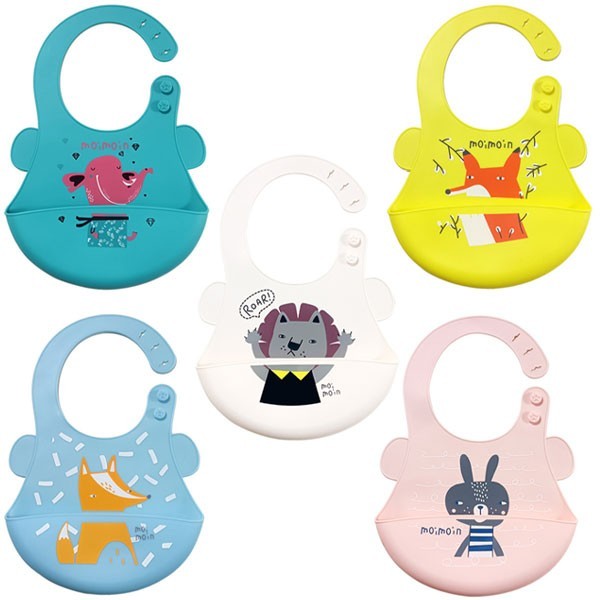 Forest Παιδική Σαλιάρα Σιλικόνης Μπλε Αλεπού