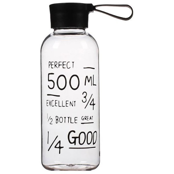 Teblot Γυάλινο Μπουκάλι Νερού Λευκό 650ml 6,5x20,5cm
