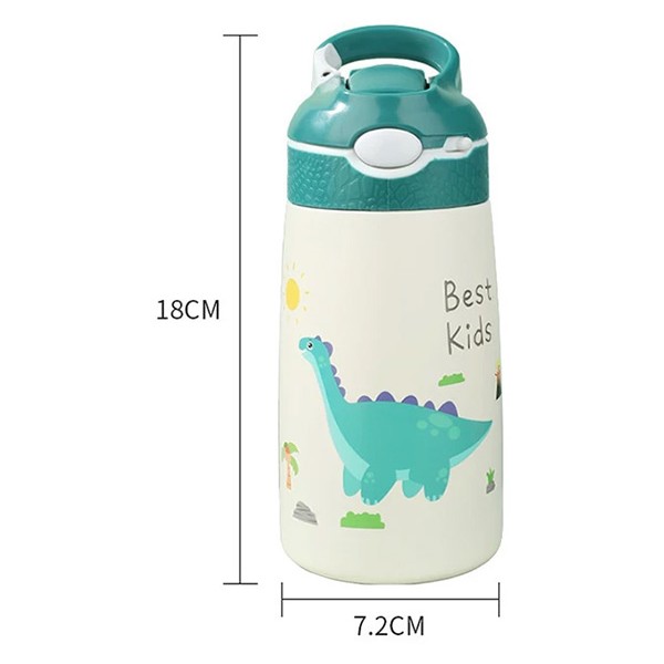 Manu Παιδικό Ανοξείδωτο Μπουκάλι Θερμός Δεινόσαυρος 400ml 7,2x17cm