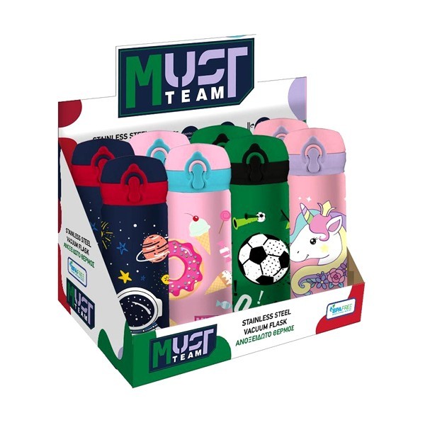 Must Team Παγούρι Θερμός Ανοξείδωτο Με Καλαμάκι 500ml Διάστημα