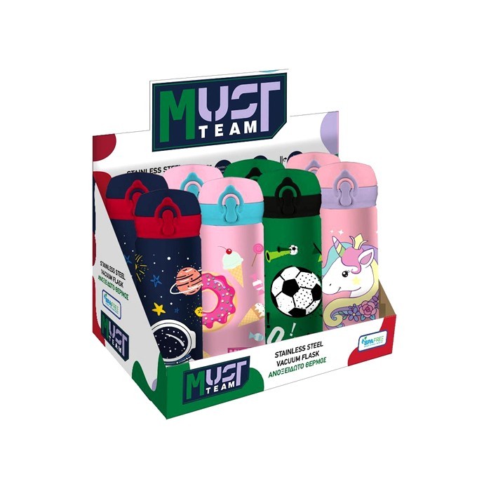 Must Team Παγούρι Θερμός Ανοξείδωτο Με Καλαμάκι 500ml 