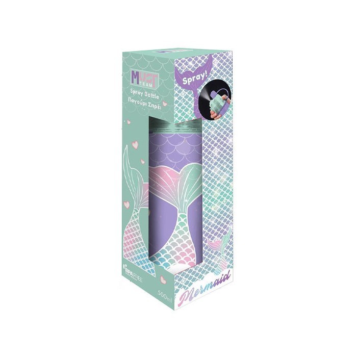 Must Mermaid Παγούρι 600ml Με Σπρέι Γοργόνα