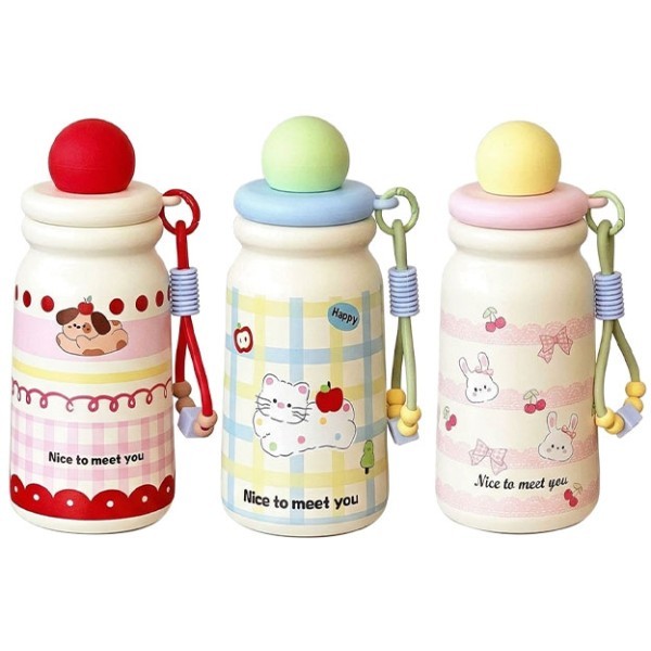 Thermos Παιδικό Παγούρι Θερμός 500ml Ροζ Με Λαγουδάκια