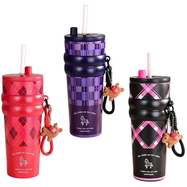 Get Lucky Παγούρι Θερμός 550ml Μπεζ Καφέ