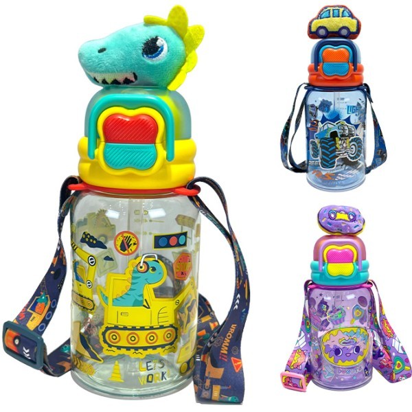 3D Vest Παιδικό Παγούρι Πλαστικό Διπλής Χρήσης 600ml Μονόκερος