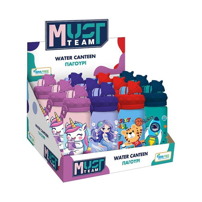 Must Team Παγούρι PCTG 430ml Με Καλαμάκι 7x17,5cm