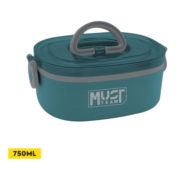 Must Ανοξείδωτο Φαγητοδοχείο 750ml Με Κουτάλι 19,5x14x7,6cm Πράσινο