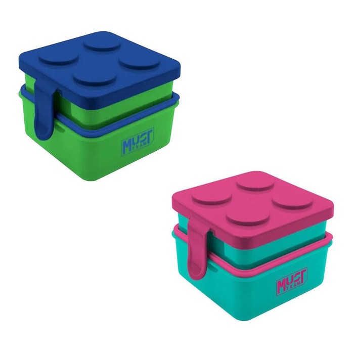 Lego Φαγητοδοχείο 850ml + 500ml Με κουτάλι 15x15x10,8cm Must