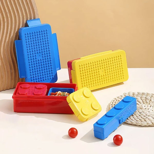 Legobox Σετ Δοχείο Φαγητού Πλαστικό Στοιβαζόμενο Σε Δυο Χρώματα