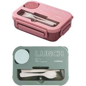 Lunch Box Σετ Δοχείο Φαγητού από Πλαστικό 23x16,3x8,2cm