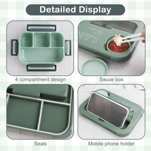 Lunch Box Σετ Δοχείο Φαγητού από Πλαστικό 23x16,3x8,2cm