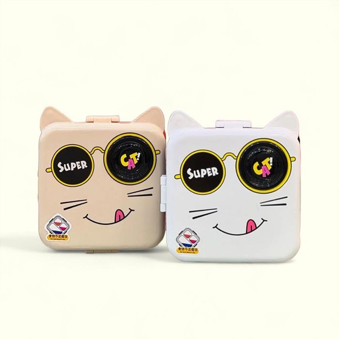 Gatta Σετ Δοχείο Φαγητού Πλαστικό Σε Δυο Χρώματα 19x19.5x10cm