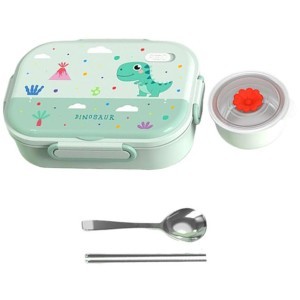 Dinoset Σετ Δοχείο Φαγητού από Ανοξείδωτο Ατσάλι Σε Δυο Χρώματα