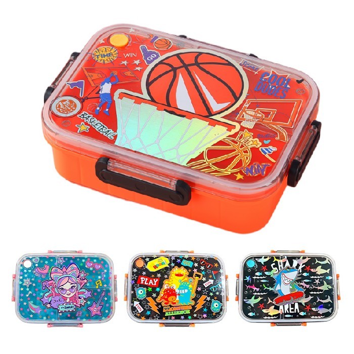 Meal Box Παιδικό Δοχείο Φαγητού Vest Πλαστικό 1200ml 24x6,5x17cm Ροζ Πεταλούδα