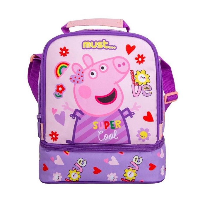 Peppa Pig Ισοθερμικό Τσαντάκι Φαγητού Super Cool με 2 Θήκες 22x16x28cm
