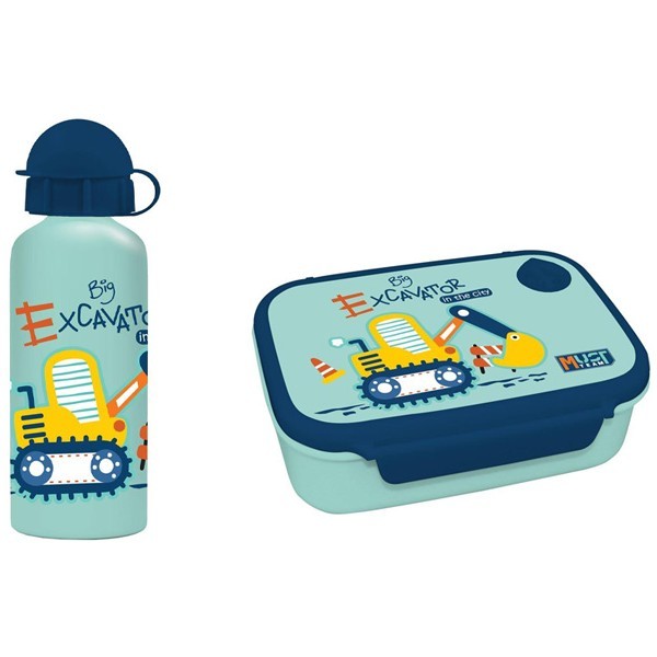 Must Φαγητοδοχείο 800ml Με Παγούρι 500ml Αλουμινίου Excavator