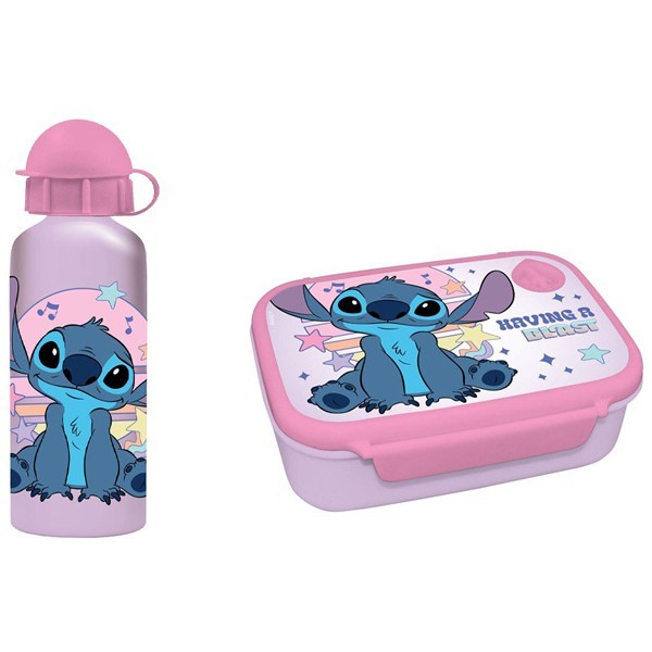 Must Φαγητοδοχείο 800ml Με Παγούρι 500ml Αλουμινίου Lilo&Stitch