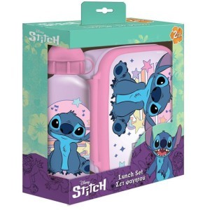 Must Φαγητοδοχείο 800ml Με Παγούρι 500ml Αλουμινίου Lilo&Stitch