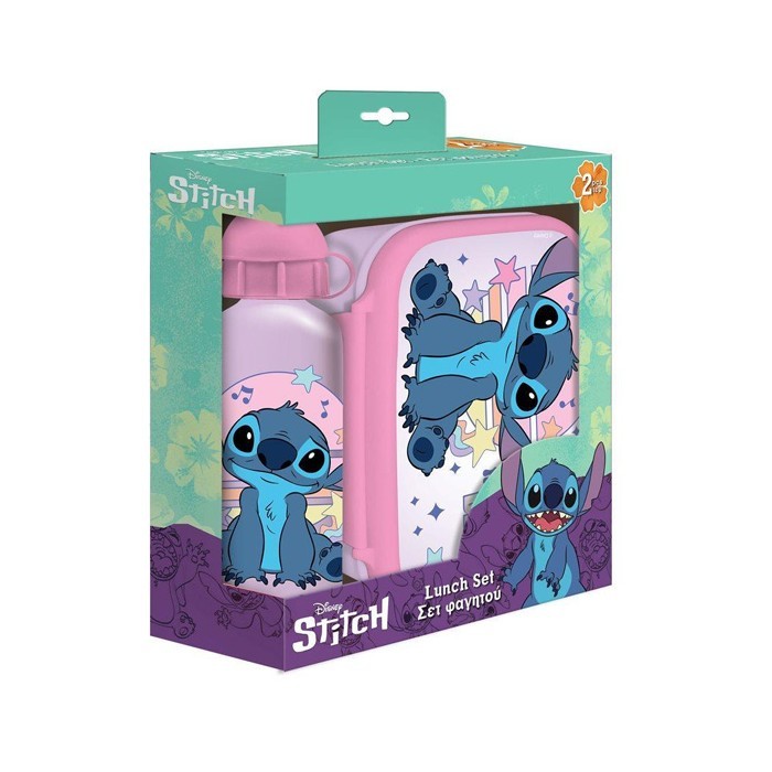 Must Φαγητοδοχείο 800ml Με Παγούρι 500ml Αλουμινίου Lilo&Stitch