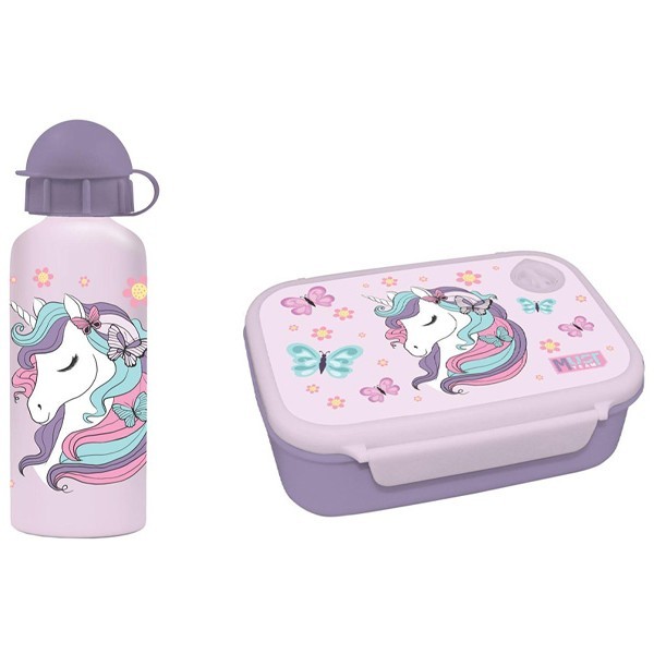 Must Φαγητοδοχείο 800ml Με Παγούρι 500ml Αλουμινίου Unicorn