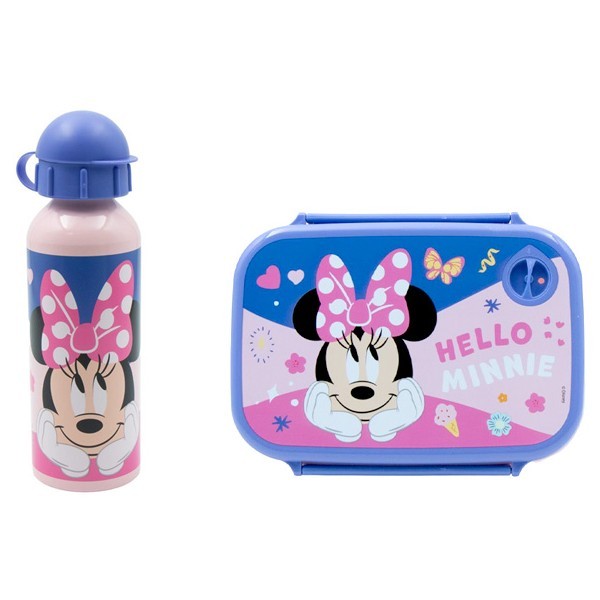 Must Φαγητοδοχείο 800ml Με Παγούρι 500ml Αλουμινίου Minnie