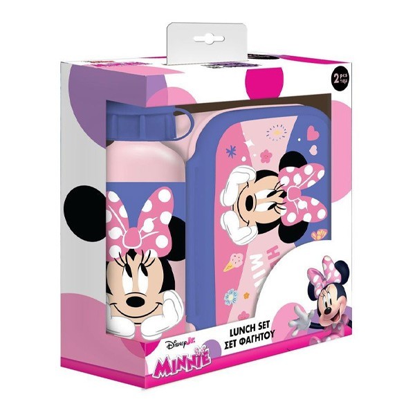Must Φαγητοδοχείο 800ml Με Παγούρι 500ml Αλουμινίου Minnie