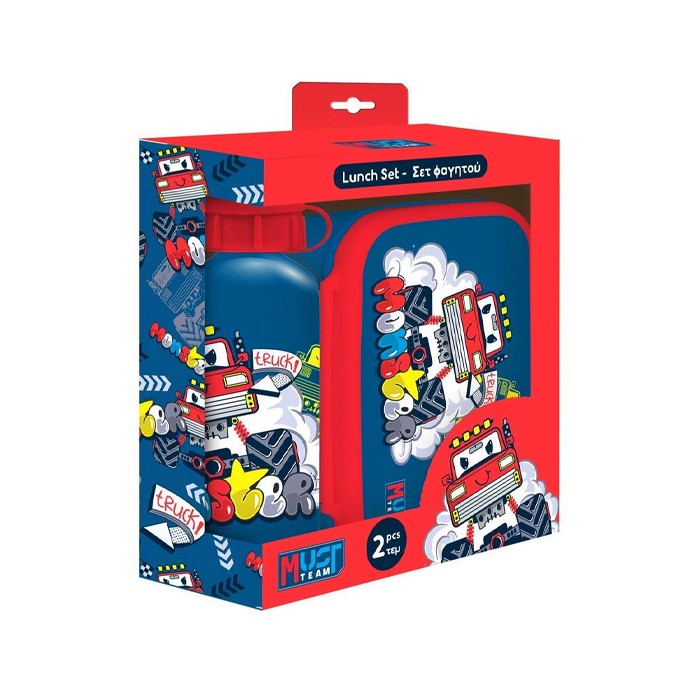 Must Φαγητοδοχείο 800ml Με Παγούρι 500ml Αλουμινίου Monster Truck