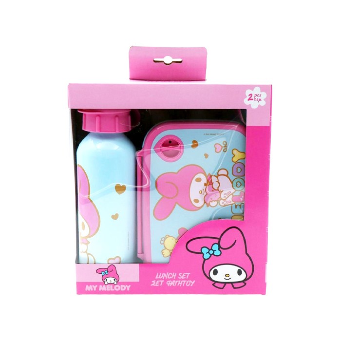 Must Φαγητοδοχείο 800ml Με Παγούρι 500ml Αλουμινίου My Melody
