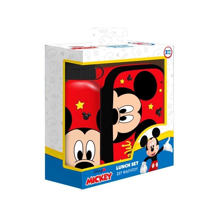 Must Φαγητοδοχείο 800ml Με Παγούρι 500ml Αλουμινίου Mickey