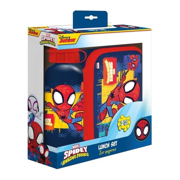 Spidey & His Amazing Friends Σετ Φαγητοδοχείο 800ml με Παγούρι 500ml
