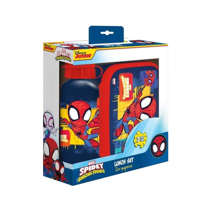 Spidey & His Amazing Friends Σετ Φαγητοδοχείο 800ml με Παγούρι 500ml