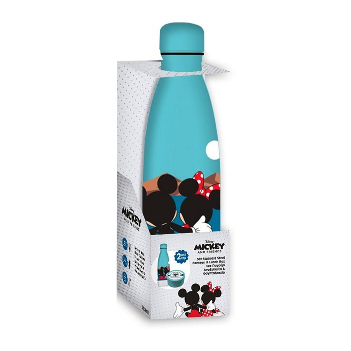 Mickey Minnie Σετ Φαγητοδοχείο 130ml και Ανοξείδωτος Θερμός 500ml In Love