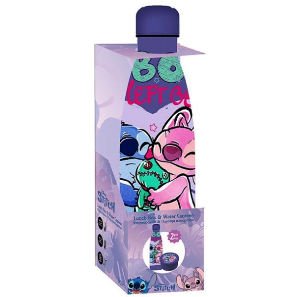 Stitch & Angel Σετ Φαγητοδοχείο 130ml και Ανοξείδωτος Θερμός 500ml 