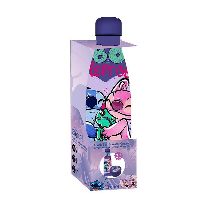Stitch & Angel Σετ Φαγητοδοχείο 130ml και Ανοξείδωτος Θερμός 500ml 