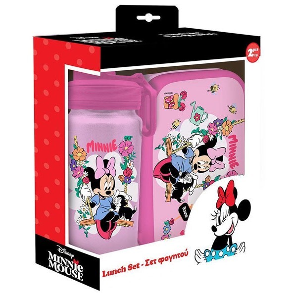 Minnie Mouse Φαγητοδοχείο PP 800ml & Παγούρι Αλουμινίου 500ml