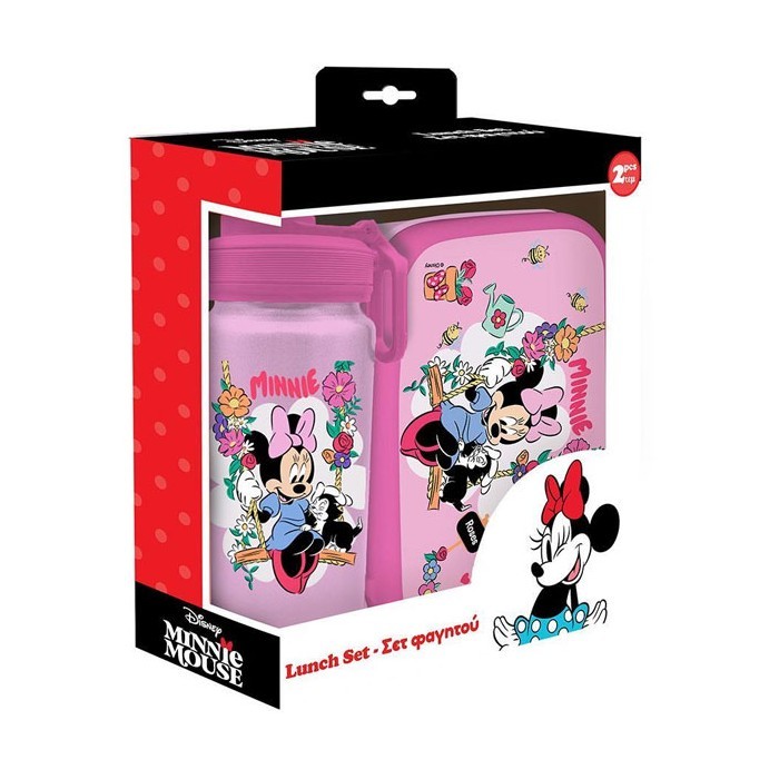 Minnie Mouse Φαγητοδοχείο PP 800ml & Παγούρι Αλουμινίου 500ml