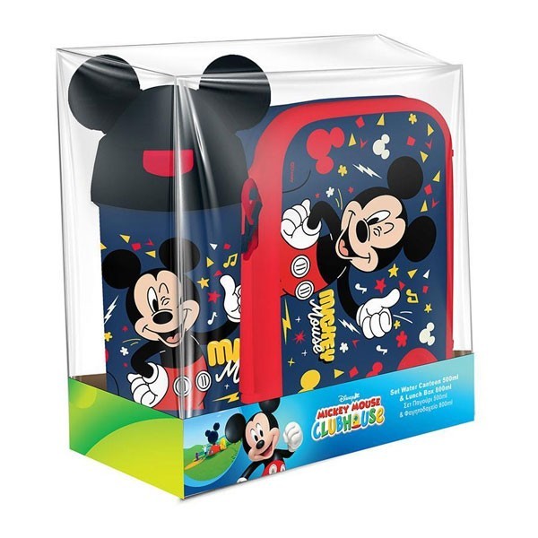 Mickey Mouse Φαγητοδοχείο PP 800ml & Παγούρι Πλαστικό 500ml