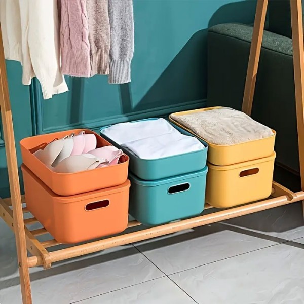 Pack Κουτί Αποθήκευσης Γαλάζιο Πλαστικό 26x18x8cm